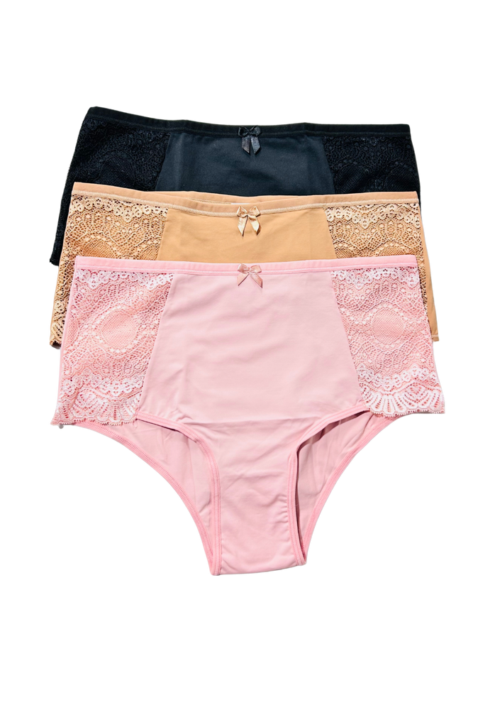 3 PACK RIO HIGH WAISTED LACE PANTIES